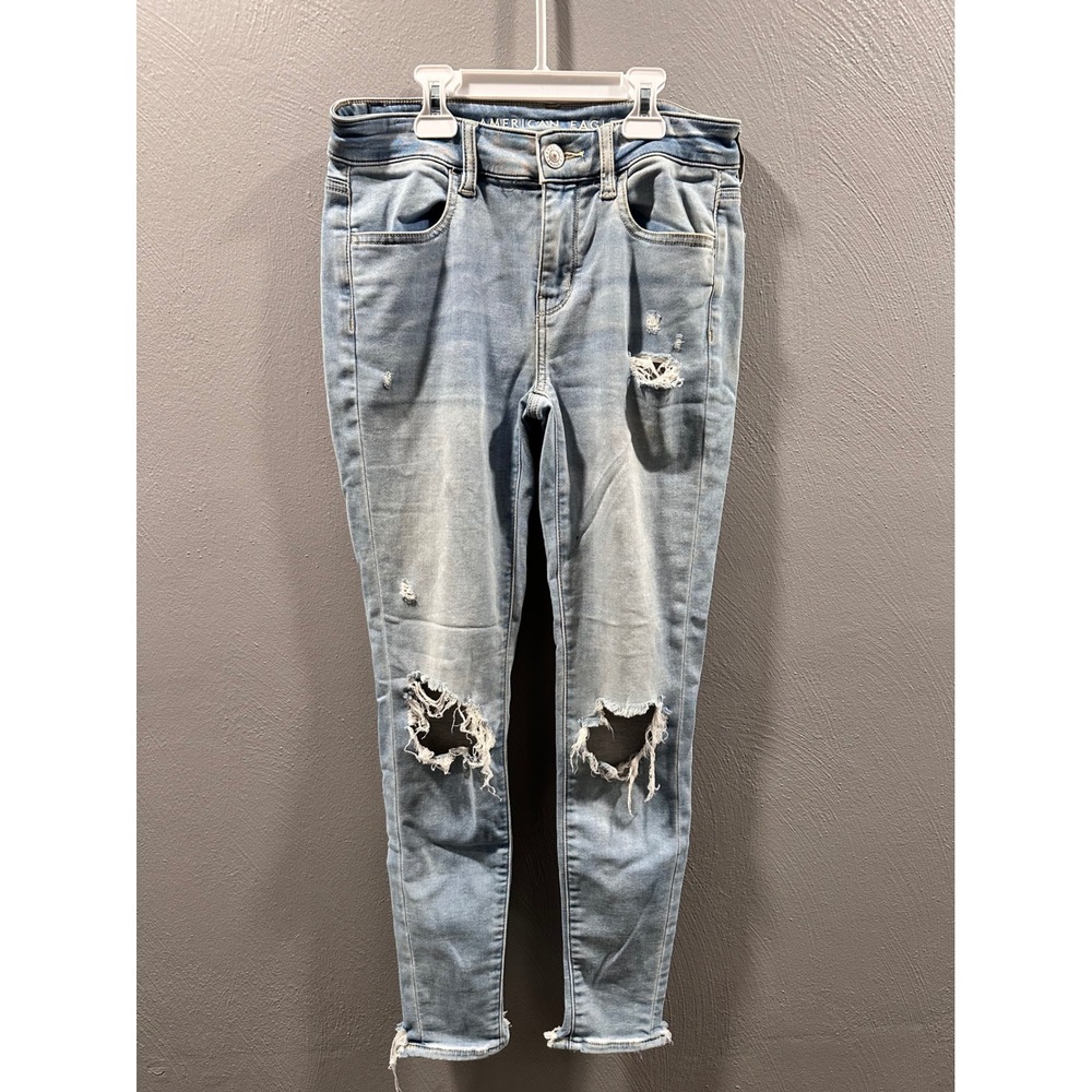 American Eagle Ne(x)t Level Stretch Distressed Jegging Light Wash Blue Size 2